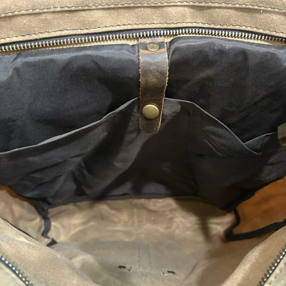 SOLSTICE Oil Waxed Canvas Rucksack Brown Travel Outdoor Bags Backpack